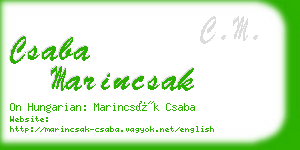 csaba marincsak business card